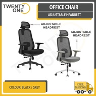 AYDEN OFFICE CHAIR WITH ADJUSTABLE HEADREST (FABRIC AND MOLDED FOAM SEAT WITH THREE CLASS LOCKING ME