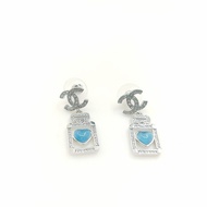 Blue Love Perfume Bottle Earrings Brass Material C6R7