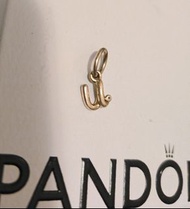 （二手）Pandora 英文字母小吊飾u字/y字