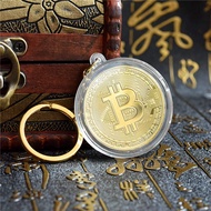 Bitcoin Bit B Commemorative Coin Keychain Btc Key Pendant Ether Coin Lite Gold Coin Pendant Gift