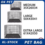 [2 Feet] Pet Dog Cat Cage READY STOCK Cat Cage Cat Tent Foldable Portable Washable 60x34x50CM / Sang