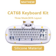 Mathew Tech CHOC 68Cat Barebone Silicone Mechanical Keyboard Kit Wireless 3 Mode RGB Customed Hot Sw