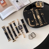 【Black Gold Series Strap】 Leather Strap for iWatch Strap S9 8 7 SE 6 5 iWatch Metal Strap 41mm 45mm 
