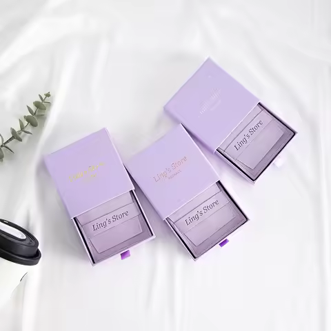 Customized 9x9x2.5cm Jewelry Drawer Box And 8x8cm Personalized Microfiber Strip Bag Suede Velvet Pou