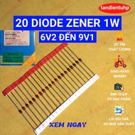 20 Zener diodes 1W pin type voltage regulator diode DO-41 value: 1N4735A 6V2,1N4736A 6V8, 1N4737A 7V