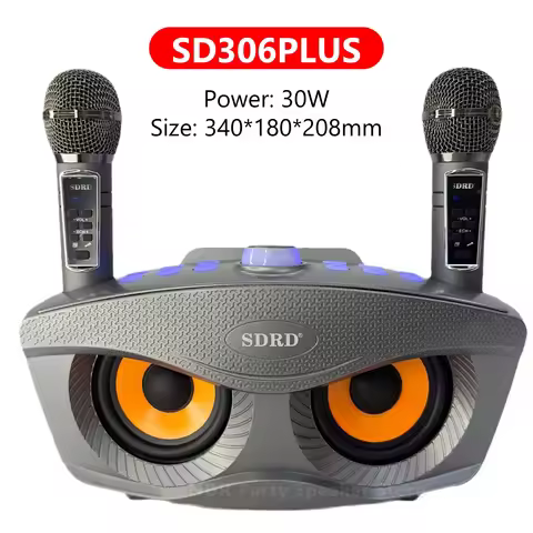 SD306Plus Professional Karaoke Machine Wireles Bluetooth Speaker With Dual Mic Outdoor Family KTV Sy