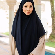 【Fast shipping】TUDUNG HULWA Lycra Instant Purdah Berdagu Sarung Labuh Khimar Umrah Ironless Qainisa 