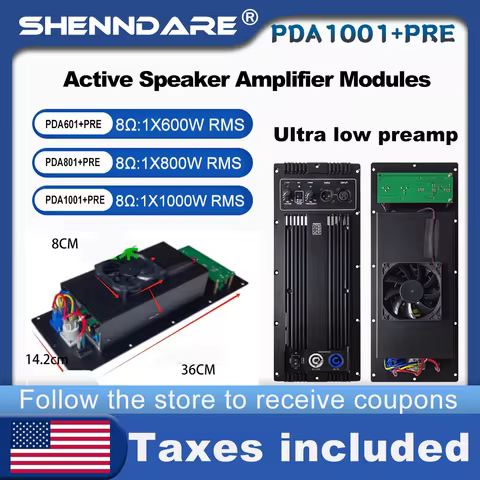 ShennDare PDA801+PRE Audio Speaker Amplifier Module 1x800W 8OHM Pre-Amplifier For Subwoofer 1X1000W 