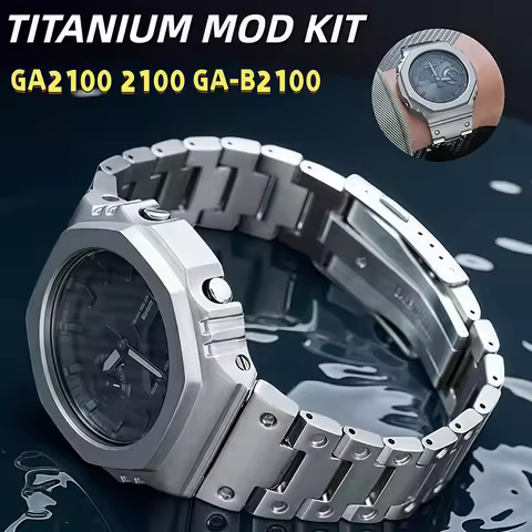 Titanium Watch Case + Bracelet For G-shock Casioak GA-2100/2110 GA-B2100 Upgrade Watch Parts | GA210
