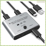 [J X Q K] Bi-Directional USB-C KVM Switcher 8K USB-C Switch Supports 8K 60Hz/4K 144Hz Video Output 1