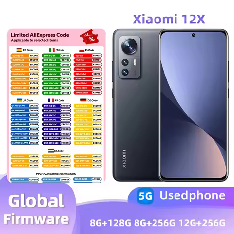 Xiaomi 12X 5G RAM 8GB/12GB ROM 128GB/256GB 3.2GHz 6.28-inches Battery 4500mAh 50MP camera used phone