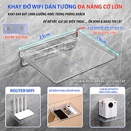 Kệ Wifi Dán Treo Tường Nhựa Acrylic Trong Suốt Để Modem Router Kèm Miếng Dính Lớn Siêu Chắc Hamart