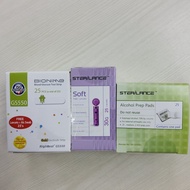 BIONIME GS550 Blood Glucose Test Strip 25 pcs FREE 25 units soft lancets+ 25 pcs alcohol pads