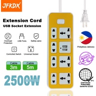 [Freebies] 5M/8 Meters Extension Power Socket Extension Cord With USB Extension Wire Outlet