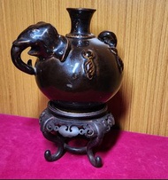 古董復古中國釉瓷大象花瓶 antique vintage Chinese glazed porcelain elephant vase