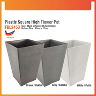 Square High Plastic Flower Pot Pasu Bunga Plastik Tinggi Diameter 25cm Felton Flower Pot FBL2453