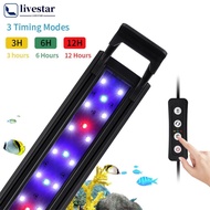 LIVESTAR Full Spectrum Planted Aquarium LED Lighting Fish Tank Plants Growing Lights 20-60cm 110V-24