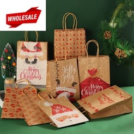 (BC) 1pcs Kraft Paper Gift Bags / Snowflakes Merry Christmas Candy Cookie Packaging Present Box  New