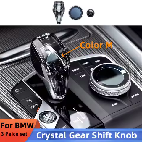 3 Piece Set Crystal Gear Shift Knob Lever Stick Handle For BMW 3 5 6 7 series x3 x5 x6 f30 g15 f01 g
