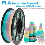 3D Printing PLA Consumables, Rainbow Candy-Colored Filament, Net Weight 1kg (2.2 Pounds Per Roll), V