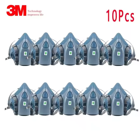 10Pcs 3M 7502 Gas Mask Chemical Respirator Protective Mask Industrial Paint Spray Can Matched with 6