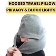 U Shaped Travel Pillow Neck Pillow Airplane Polystyrene Beads With Hood for Napping Sleeping on Tour Bus