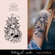 1pc Herbal Juice Semi-Permanent Y2K Anime Fairy Girl Theme Temporary Tattoo, 7-14 Days Waterproof, N