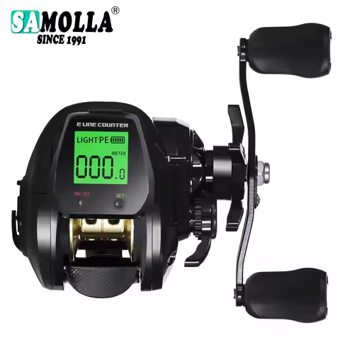 New Big Led Screen Electronic Baitcasting Fishing Reel High Speed 7.2:1 10kg Saltwater Waterproof Ca