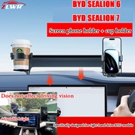 ZLWR suitable for BYD SEALION 6 BYD SEALION 7 car screen mobile phone holder car cup holder double-h