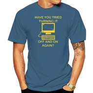 Have You Tried Turning It Off And On Again It Crowd Funny Men T Shirts Fashion New O Neck Cotton Gra