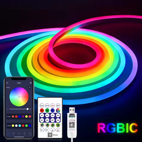 Smart Bluetooth Colorful RGB LED Strip Neon Light 1M 2M 3M 5M With 5V USB Remoter LED Dimmer Night R