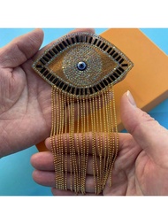 1pc/3pcs/5pcs Large Size Rhinestone Devil's Eye Tassel Cloth Sticker, Apparel Accessory, Shoes, Bags