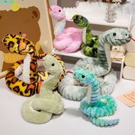 SHOEB Snake Plush Toy, Sticking Tongue Colorful Boa Plush Doll, Kids Toy Soft Coiled Long Boa Snake 