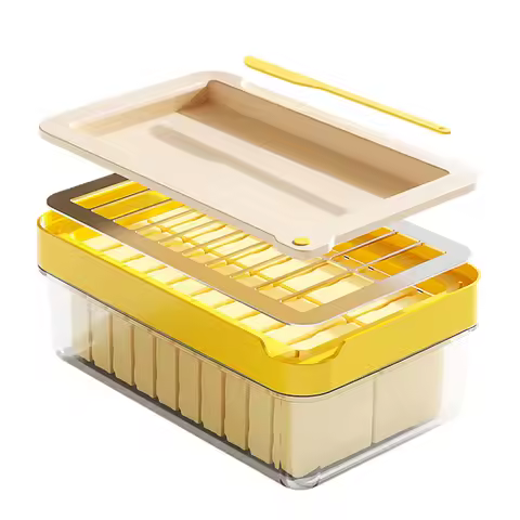 For Easy Cutting And Storage Butter Dish Butter Keeper With Cutter Slicer, Clear Airtight Butter Cut