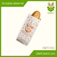 Combo of 100 white paper bread bags - Takeaway bread bags - 24x9.5x4.5 cm -FB.MFT1T3C