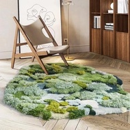 北歐風 手作 紐西蘭羊毛地毯 梵高之夏 客廳臥室床邊墊 家居裝飾