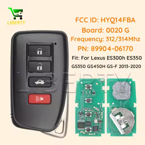 Liberty For Lexus ES300h ES350 GS350 GS450H GS-F Proximity Remote Key Fob G Board 0020 FCCID HYQ14FB