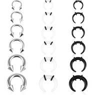 18 Pcs Septum Pincher Tapers, 14/12/10/8/6/4G Kit Regangan Septum Akrilik & Keluli Tahan Karat, Cinc