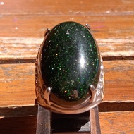 Cincin Batu Akik Pria Pasir Intan Warna Hijau