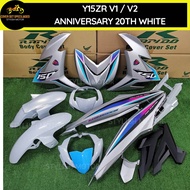 (STICKER TANAM/AIRBRUSH) RAPIDO COVER SET Y15ZR V1/V2 EXCITER150 20TH ANNIVERSARY WHITE