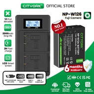 Cityork NP-W126 W126S 2000mAh Battery + LED Dual Charger For Fujifilm x100v xt30ii xt200 XA3 XA5 XA7