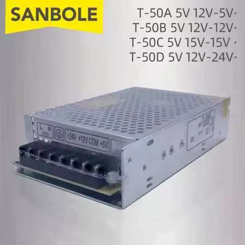 T-50A 5V 12V -5V Triple Output Switch Power Supply 50W T-50C 5V 15V -15V AC DC Converter T-50B/D Ind