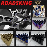 [ M12 X P 1.5 / 20PCS+1 ] MUTEKI WHEEL RIM NUT TYRE TIRE RACING STEEL BESI TAYAR