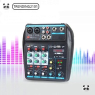 TRENDING Audio Mixer, 4-Channel with 48V Phantom Power DJ Console Mixer,  Bluetooth Monitor Karaoke 