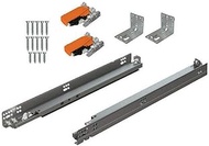 BLUM 15" Tandem Set of 6 Drawer Slides Plus OTION Complete Kit. with Runners 563H, Locking Devices, Rear mounting Brackets and Screws (for face Frame or Frameless Application)