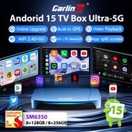2025 Carlinkit 5G Ai กล่อง Android 15 Qualcomm SM6350 8+256GB ไร้สาย CarPlay Android อะแดปเตอร์วิดีโ