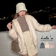 LULUS [A03210251] Clearing Stock on Sale Y Hem Elastic Furry Hooded Zipper Jacket 3 Colors 1202