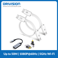 50M Wireless HDMI Transmitter and Receiver 2.4/5GHz Wireless HDMI Extender Kit for Laptop TV Project