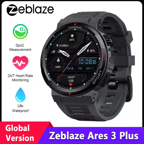 Original Zeblaze Ares 3 Plus Smart Watch Men 1.43'' AMOLED Display New 3D Interactive 100+ Sport Mod