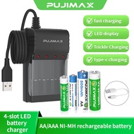 PUJIMAX battery NI-MH battery rechargeable battery AAA/AA battery with 1.2V NI-MH battery charger